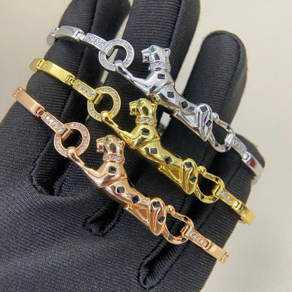 [⭐Corinne]PANTHERE HALF DIAMOND ON CHAIN BRACELET