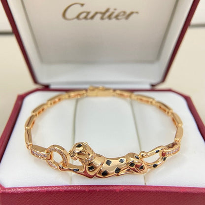 [⭐Corinne]PANTHERE HALF DIAMOND ON CHAIN BRACELET