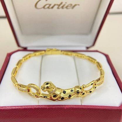 [⭐Corinne]PANTHERE HALF DIAMOND ON CHAIN BRACELET