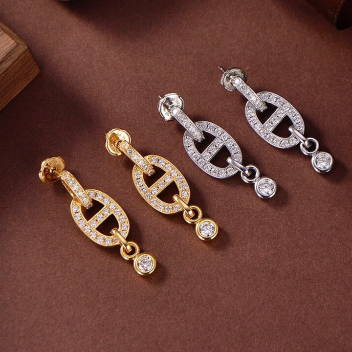 [⭐Corinne]HM CHAINE DIAMOND EARRINGS
