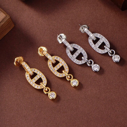 [⭐Corinne]HM CHAINE DIAMOND EARRINGS