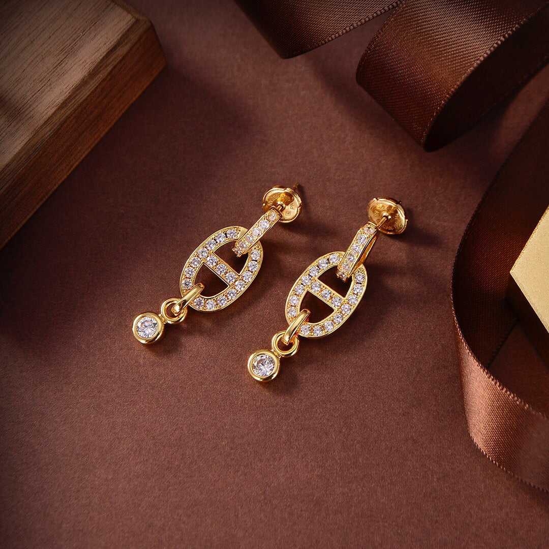 [⭐Corinne]HM CHAINE DIAMOND EARRINGS