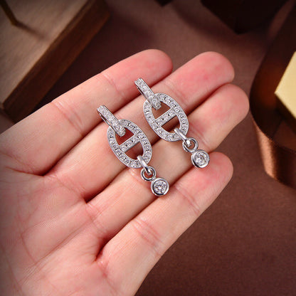 [⭐Corinne]HM CHAINE DIAMOND EARRINGS