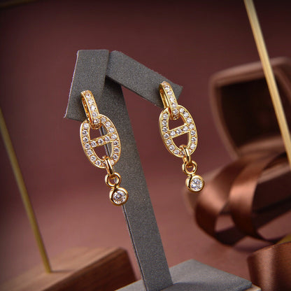 [⭐Corinne]HM CHAINE DIAMOND EARRINGS