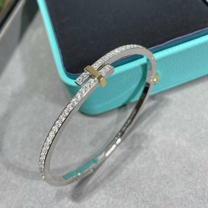 [Corinne]EDGE DIAMOND GOLD SILVER BRACELET