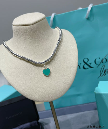 [Corinne]RETURN TO TIF SILVER BEAD NECKLACE