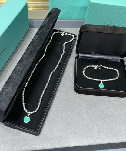 [Corinne]RETURN TO TIF SILVER BEAD NECKLACE