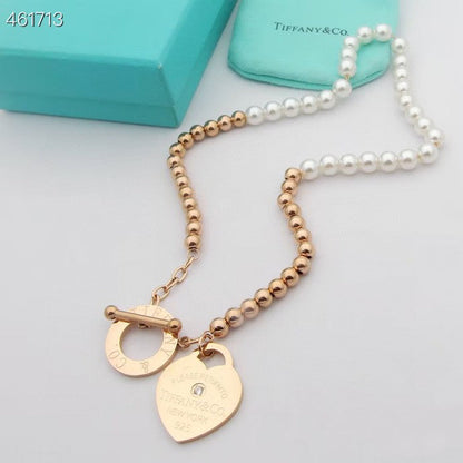 [Corinne]RETURN TO TIF HEART TAF BEAD PEARL BRACELET