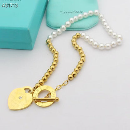 [Corinne]RETURN TO TIF HEART TAF BEAD PEARL BRACELET