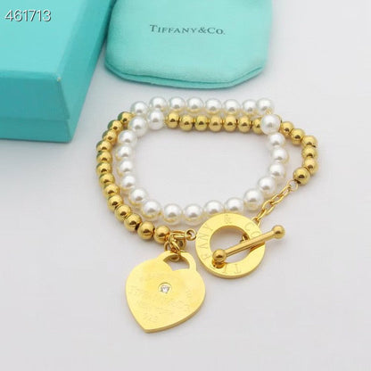 [Corinne]RETURN TO TIF HEART TAF BEAD PEARL BRACELET