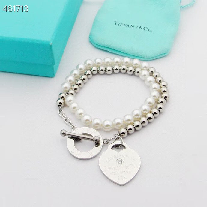 [Corinne]RETURN TO TIF HEART TAF BEAD PEARL BRACELET