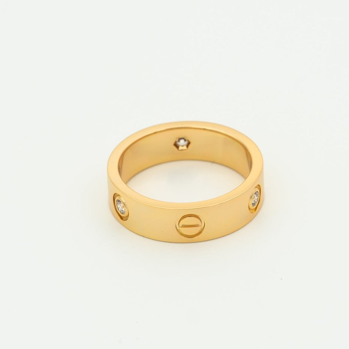 [⭐Corinne]LOVE RING 5.5MM 3 DIAMONDS PINK GOLD