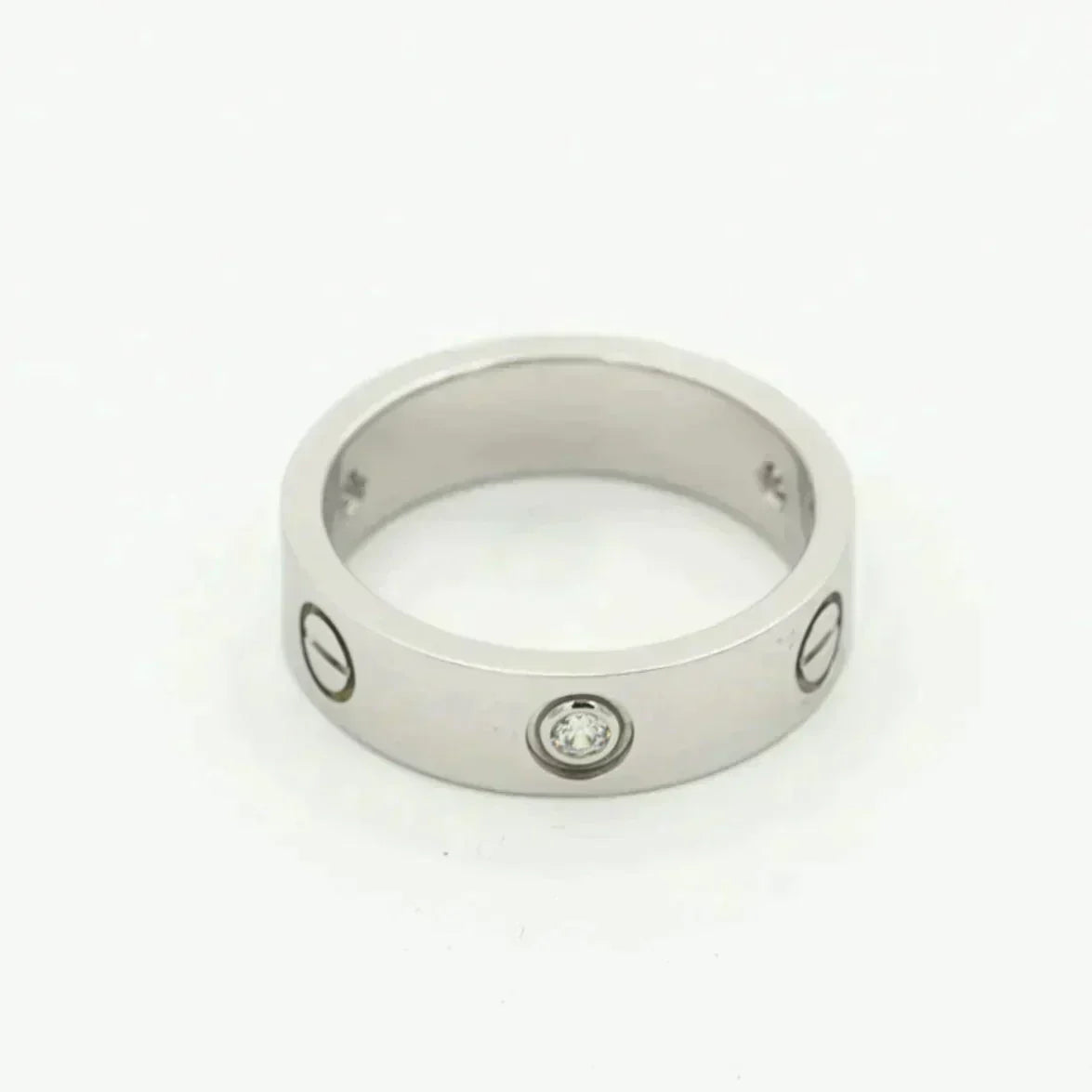 [⭐Corinne]LOVE RING 5.5MM 3 DIAMONDS SILVER