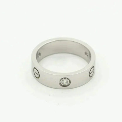 [⭐Corinne]LOVE RING 5.5MM 3 DIAMONDS SILVER