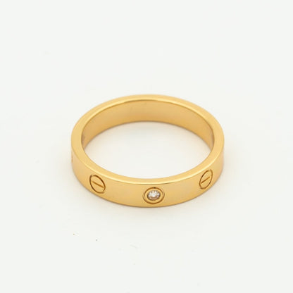 [⭐Corinne]LOVE RING 4MM 1 DIAMOND PINK GOLD