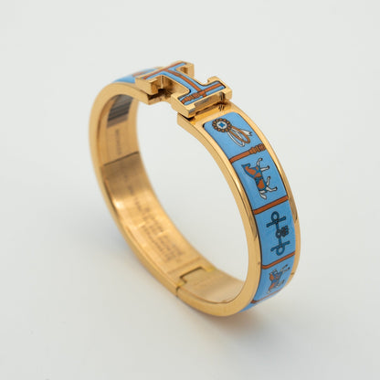 [⭐Corinne]H PINK GOLD BRACELET BLUE CERAMIC