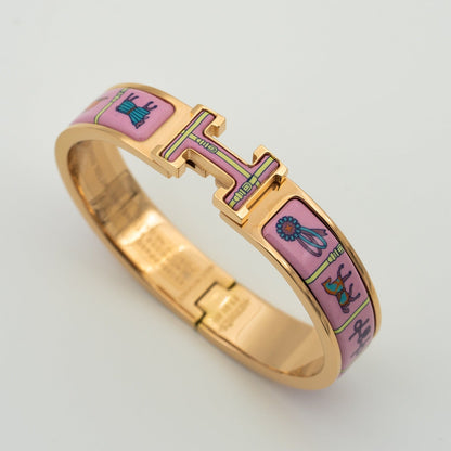 [⭐Corinne]H PINK GOLD BRACELET PINK CERAMIC