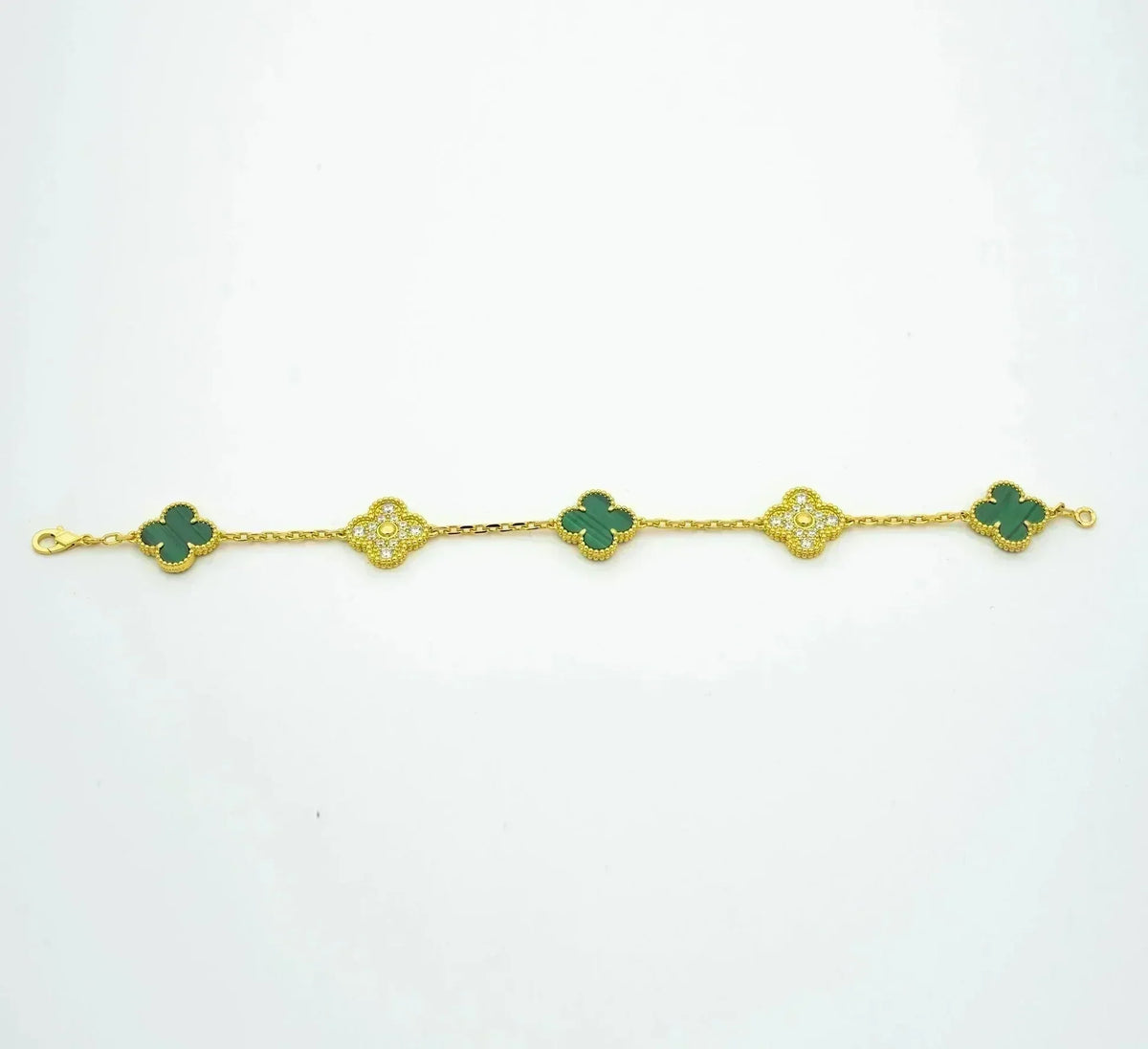[⭐Corinne] CLOVER 5 MOTIF MALACHITE BRACELET COLLECTION