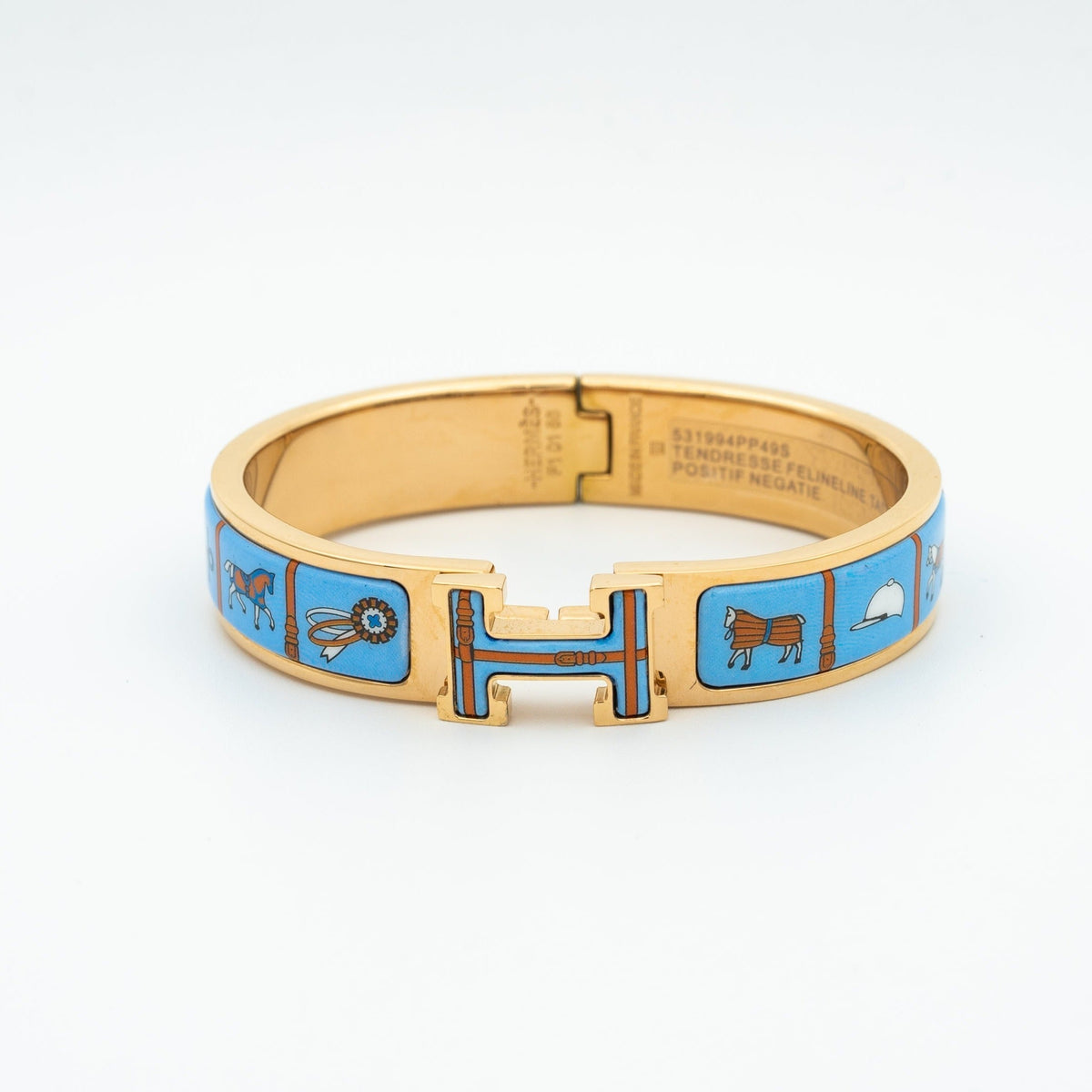 [⭐Corinne]H PINK GOLD BRACELET BLUE CERAMIC