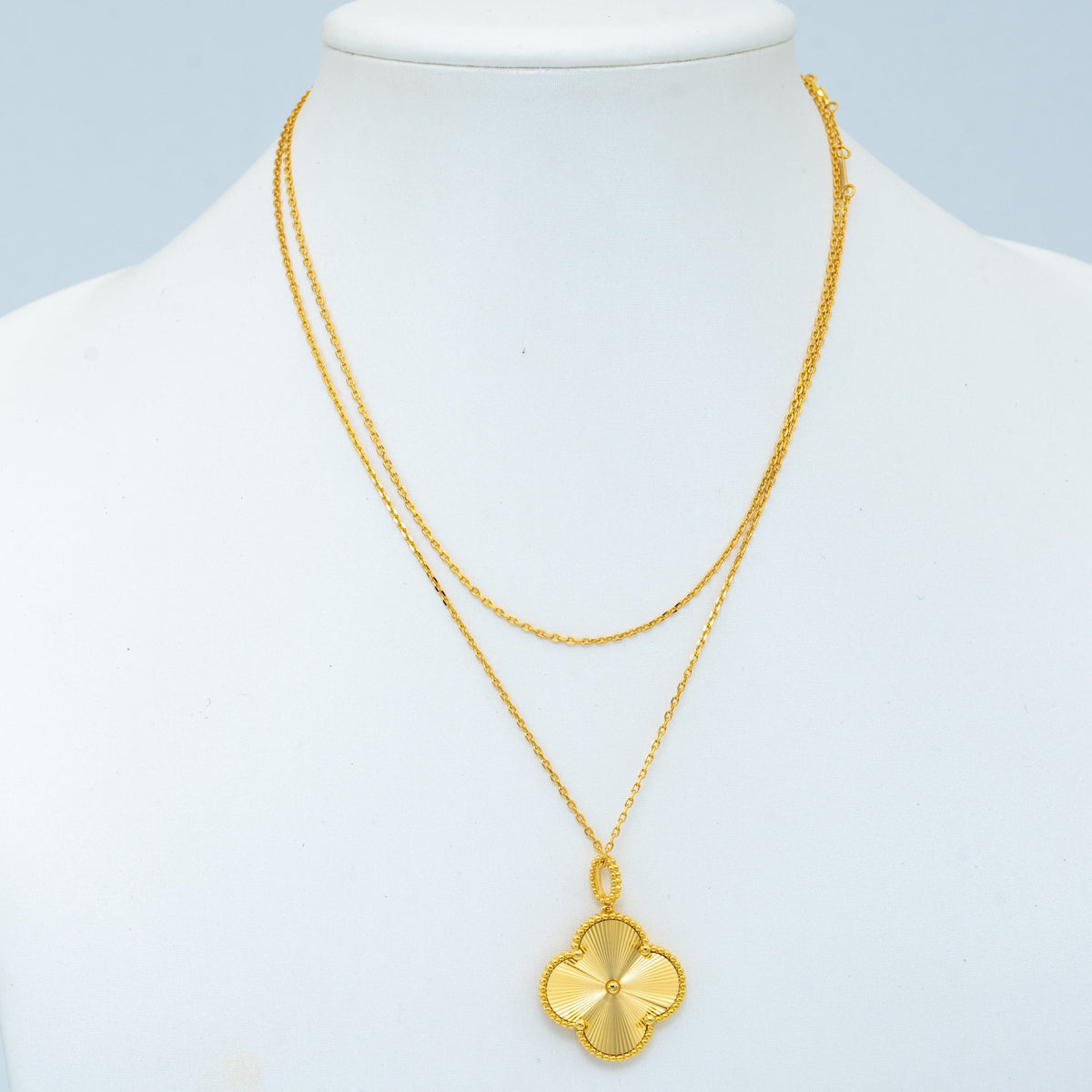 [⭐Corinne]CLOVER 25MM PEDANT NECKLACE GOLD