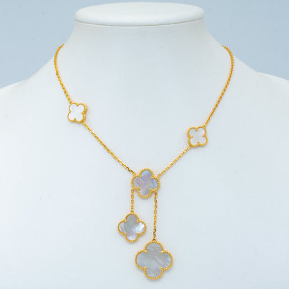 [⭐Corinne]CLOVER MOTHER OF PEARL NECKLACE 6 MOTIF