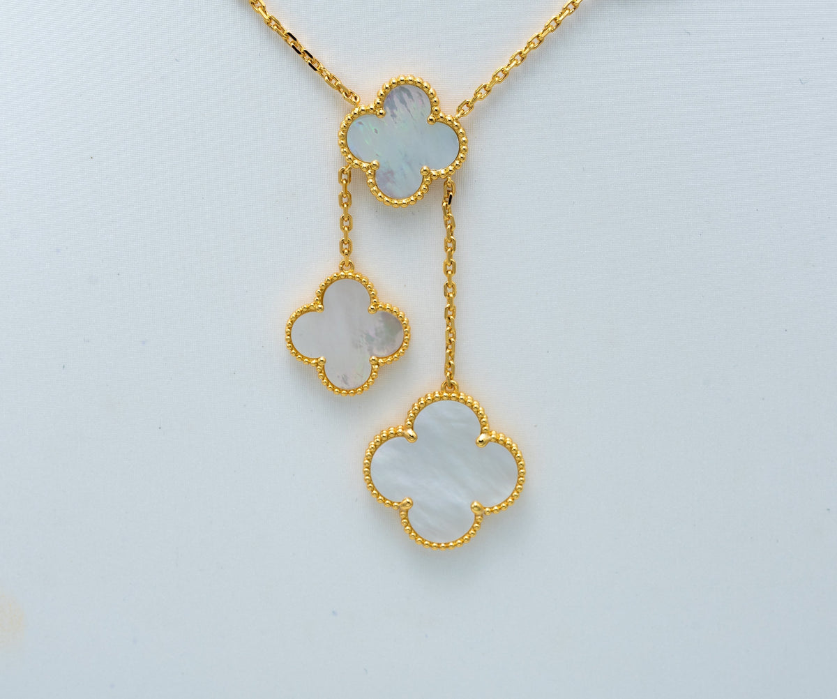 [⭐Corinne]CLOVER MOTHER OF PEARL NECKLACE 6 MOTIF