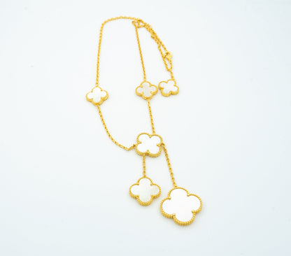 [⭐Corinne]CLOVER MOTHER OF PEARL NECKLACE 6 MOTIF