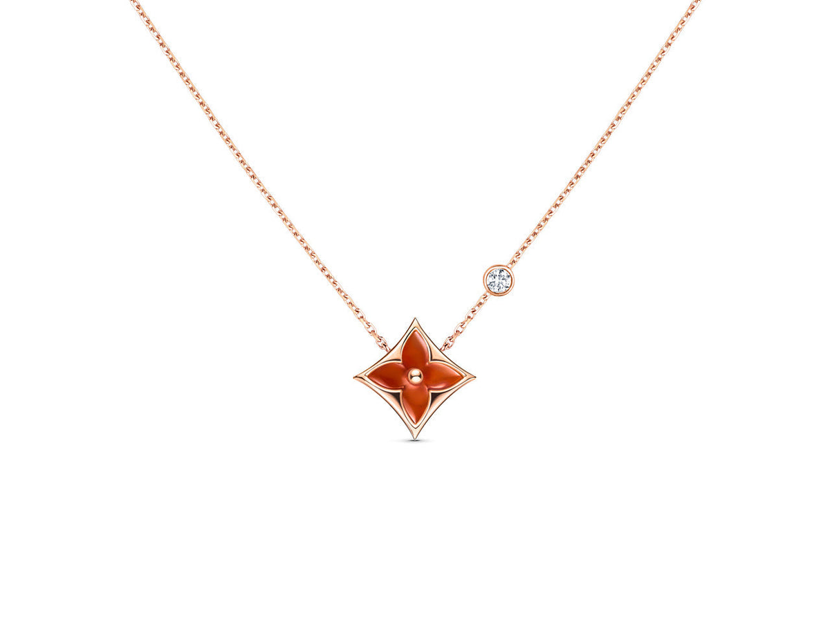 [⭐Corinne]STAR NECKLACE PINK GOLD 1 DIAMOND
