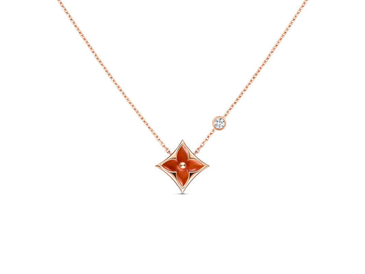 [⭐Corinne]STAR NECKLACE PINK GOLD 1 DIAMOND