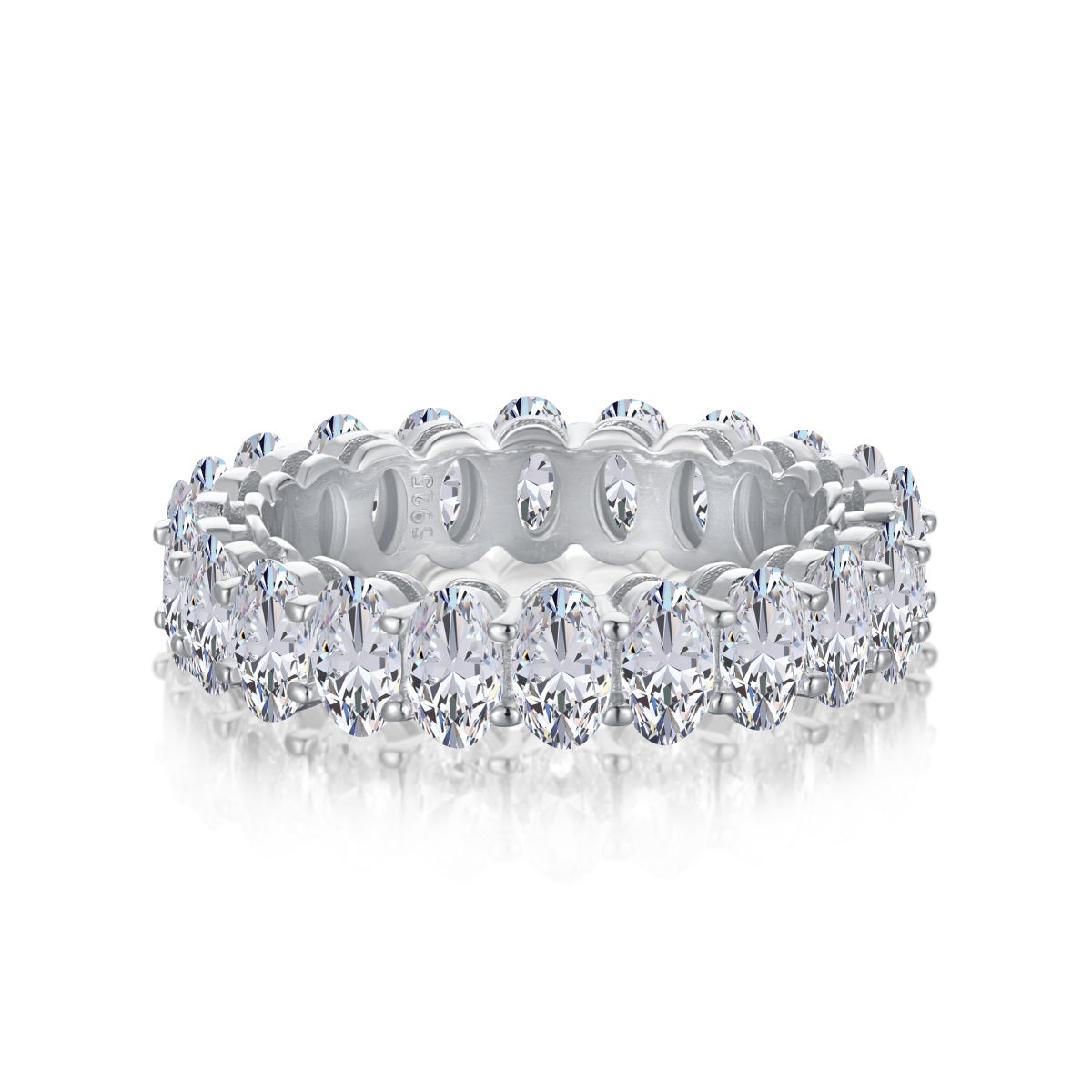 [⭐Corinne Jewelry]Ornate Oval Cut Tennis Ring