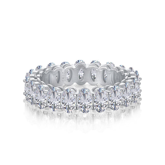 [⭐Corinne Jewelry]Ornate Oval Cut Tennis Ring