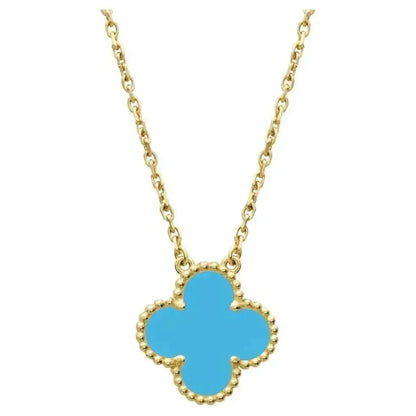 [⭐Corinne]CLOVER 15MM VINTAGE TURQUOISE NECKLACE