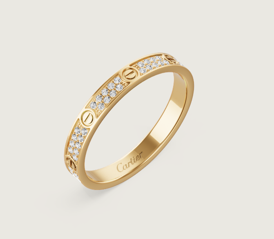 [⭐Corinne]LOVE RING 2.6mm-wide full-diamond ring Gold