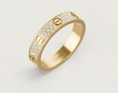 [⭐Corinne]LOVE RING 4mm-wide full-diamond ring GOLD