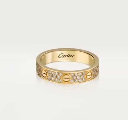 [⭐Corinne]LOVE RING 4mm-wide full-diamond ring GOLD