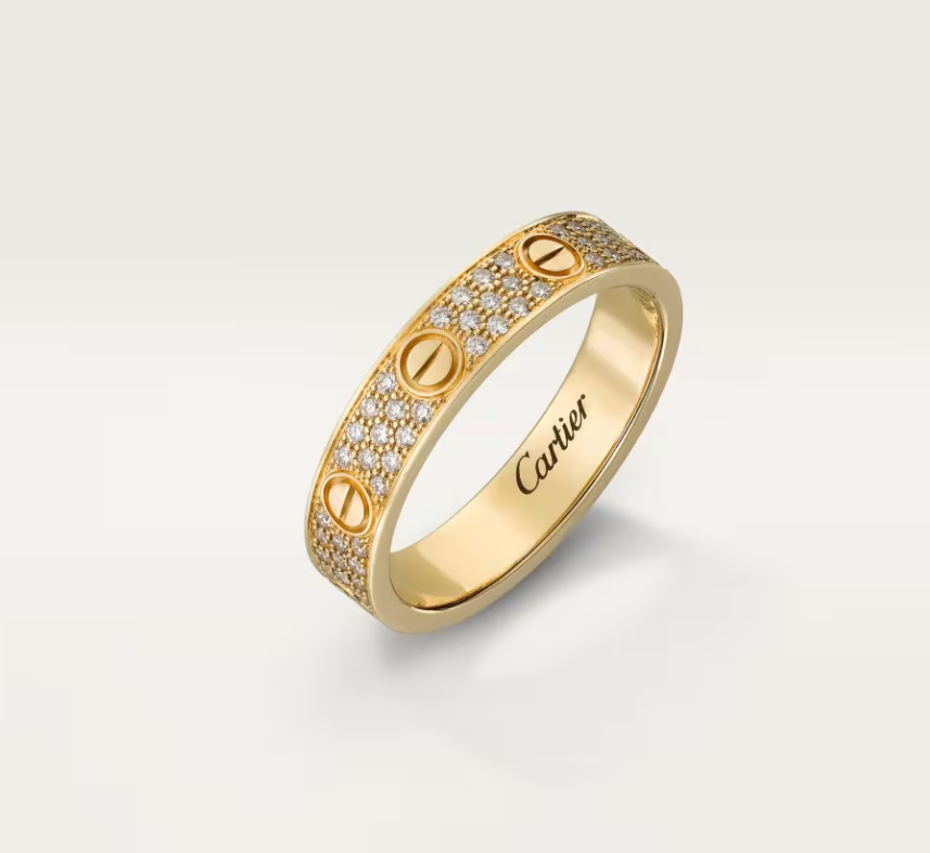 [⭐Corinne]LOVE RING 4mm-wide full-diamond ring GOLD