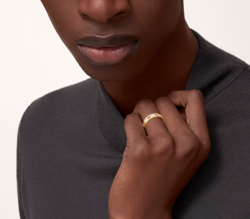 [⭐Corinne]LOVE RING 4mm-wide full-diamond ring GOLD