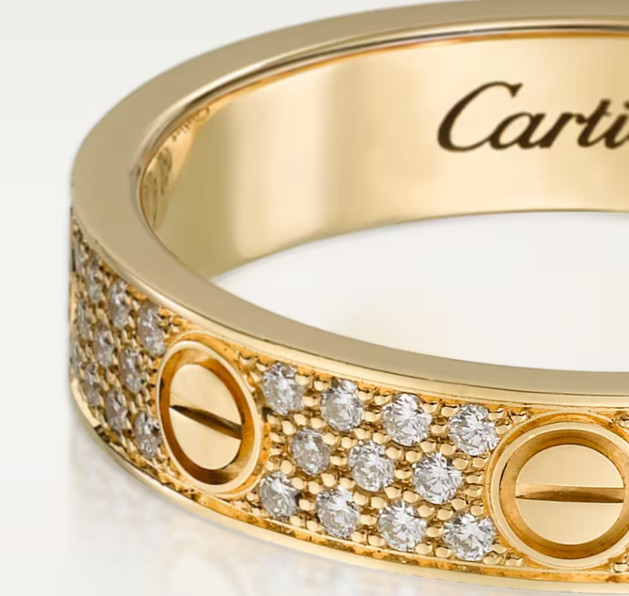 [⭐Corinne]LOVE RING 4mm-wide full-diamond ring GOLD