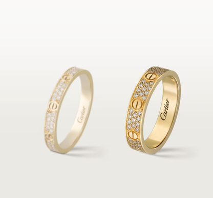 [⭐Corinne]LOVE RING 4mm-wide full-diamond ring GOLD