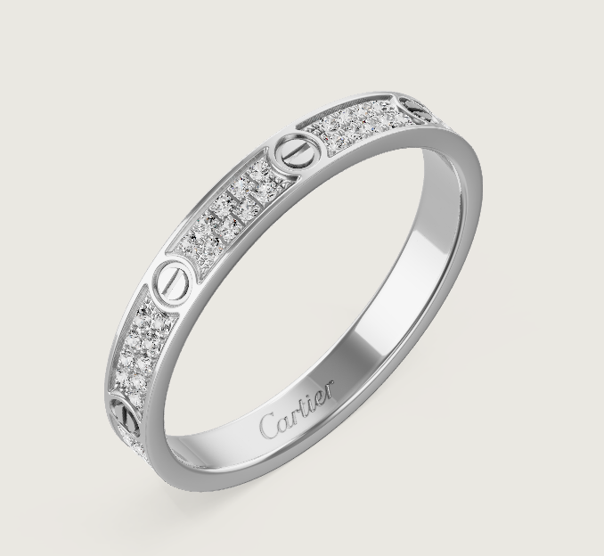 [⭐Corinne]LOVE RING 2.6mm-wide full-diamond ring silver