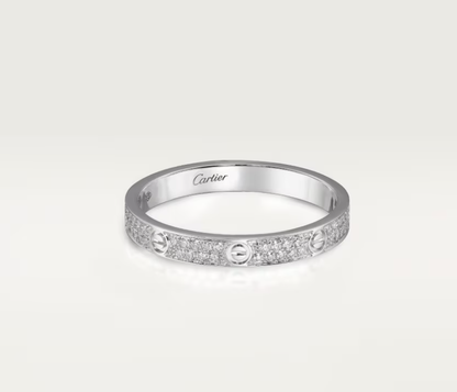 [⭐Corinne]LOVE RING 2.6mm-wide full-diamond ring silver