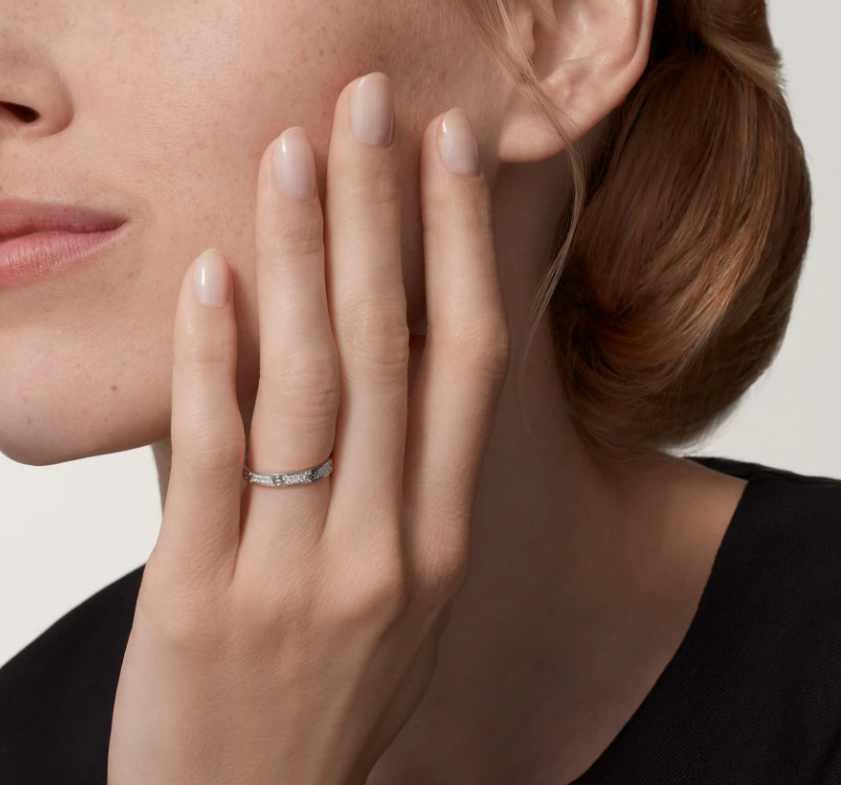 [⭐Corinne]LOVE RING 2.6mm-wide full-diamond ring silver