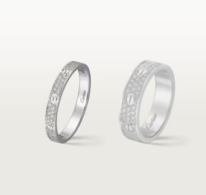 [⭐Corinne]LOVE RING 2.6mm-wide full-diamond ring silver
