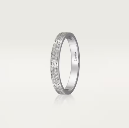 [⭐Corinne]LOVE RING 2.6mm-wide full-diamond ring silver