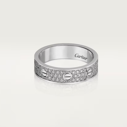 [⭐Corinne]LOVE RING 4mm-wide full-diamond ring silver
