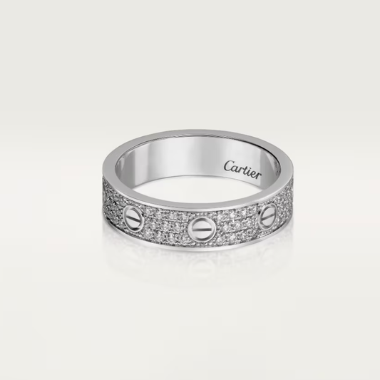 [⭐Corinne]LOVE RING 4mm-wide full-diamond ring silver
