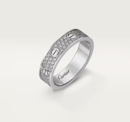 [⭐Corinne]LOVE RING 4mm-wide full-diamond ring silver