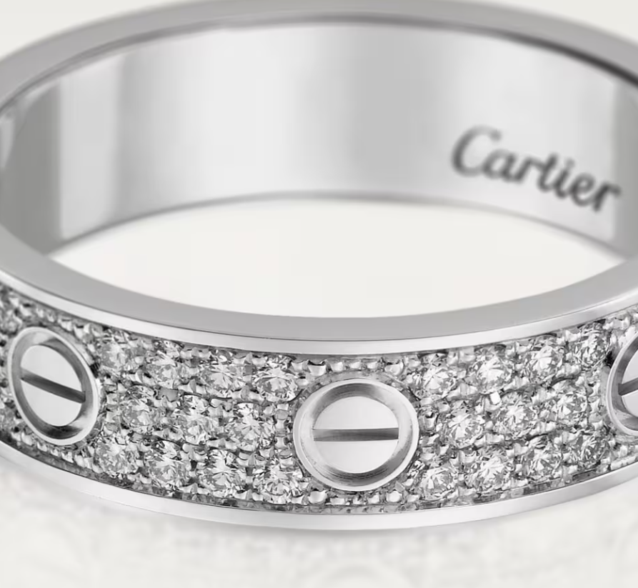 [⭐Corinne]LOVE RING 4mm-wide full-diamond ring silver