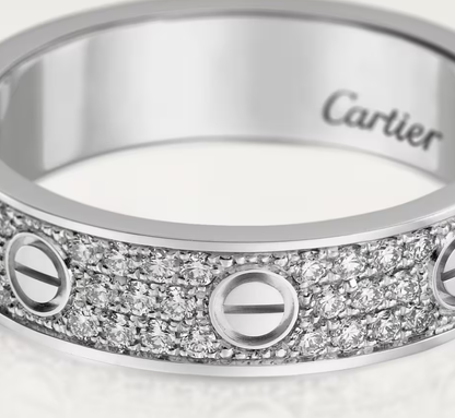 [⭐Corinne]LOVE RING 4mm-wide full-diamond ring silver