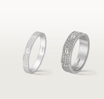 [⭐Corinne]LOVE RING 4mm-wide full-diamond ring silver